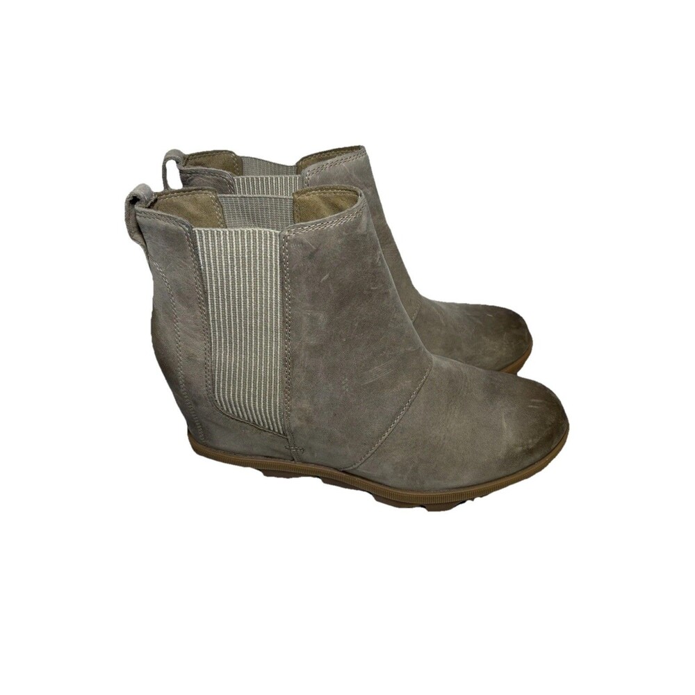 Sorel Boots Womens 11 Joan of Arctic Wedge Chelsea Bootie II Taupe